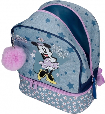 Ghiozdan gradinita fete, Disney Minnie Mouse Style, compartiment termic, multicolor